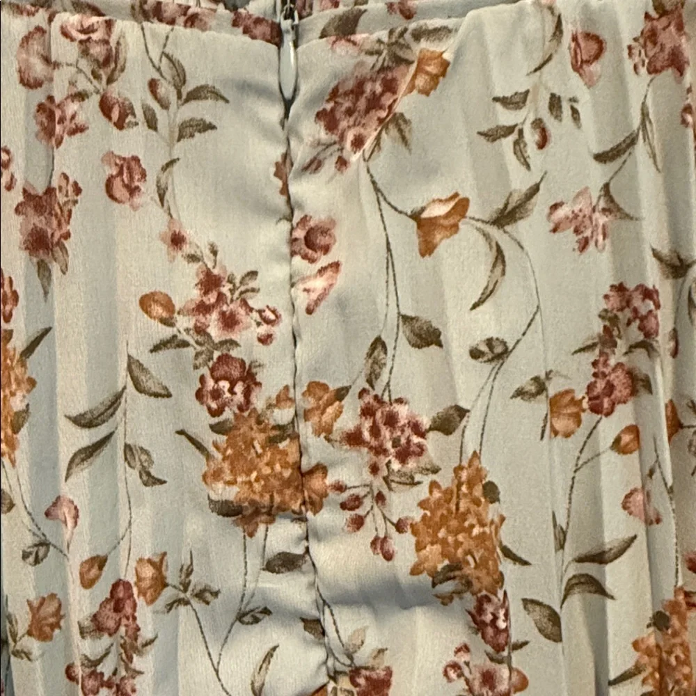 Lulu's Cascading Crush Pale Blue Floral Print Tiered Bustier Midi Dress - Picture 5 of 5